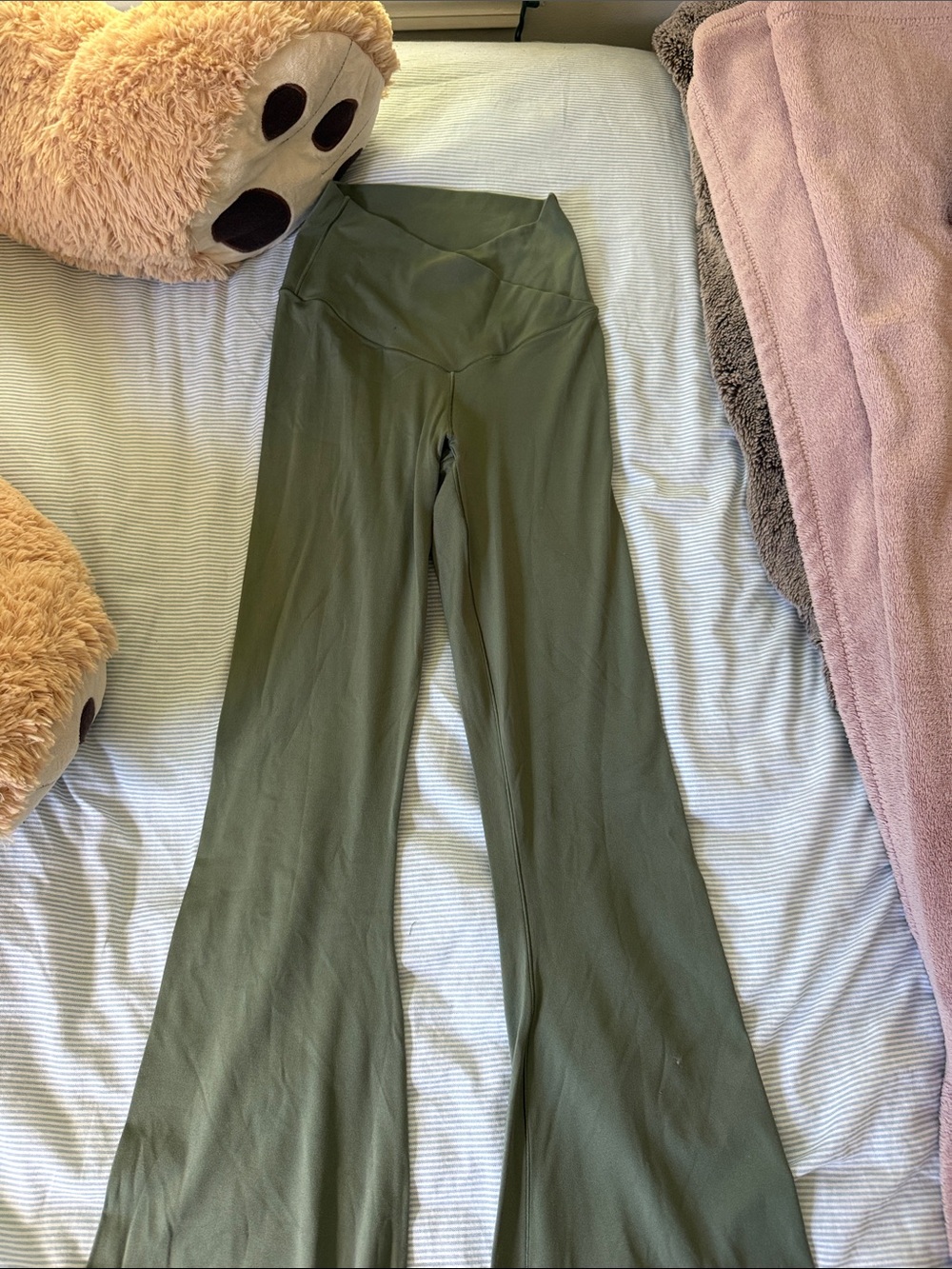 aerie Olive Green Flare Leggings